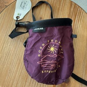 Prana Purple Chalk Bag with Yellow Design